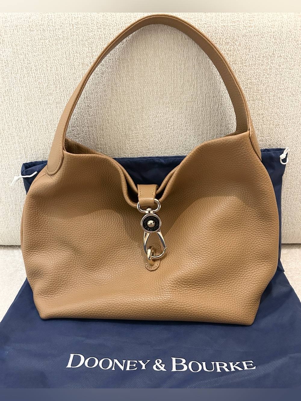 Dooney & Bourke Pebble Grain Logo Lock Hobo Bag